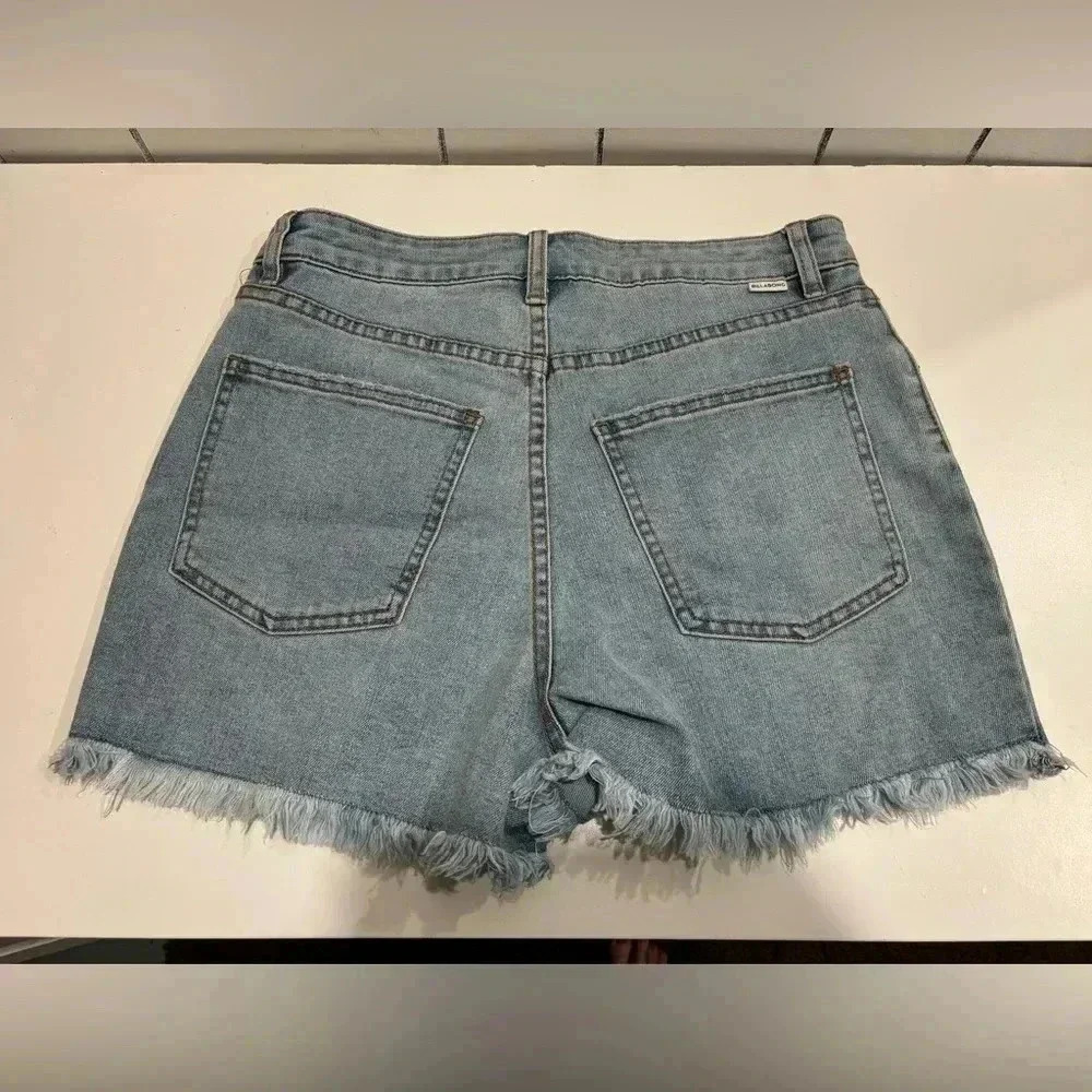 BILLABONG SO CHEEKY HIGH-WAIST DENIM SHORTS WOMEN'S  SWEET BLUE - Picture 4 of 8